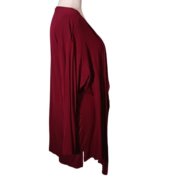 Vince Camuto Drape Front Open Cardigan Burgundy/Maroon Red Size 2X B2 - Picture 7 of 11